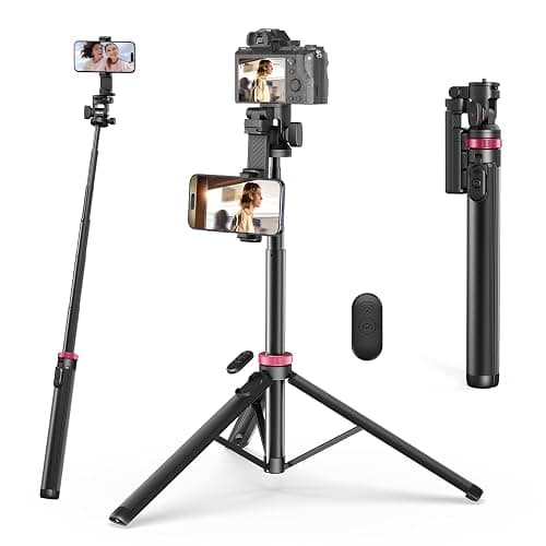 ULANZI MT-78 185cm 3-in-1 Handy Kamera Stativ Ausziehbares Bluetooth Selfie-Stick, Tripod mit 1/4" Schnellwechselplatte, 360°-Kugelkopf, Kompatibel mit Kamera, Sony, Canon, Fuji, iPhone Samsung Huawei thumbnail 8