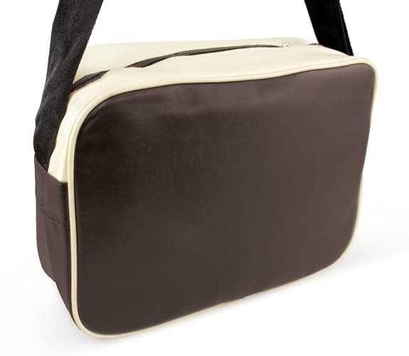 BRISA VW Collection - Volkswagen Shoulder Travel Messenger Bag with VW T1 Bus Campervan Motif (Bus Front/Brown) thumbnail 4
