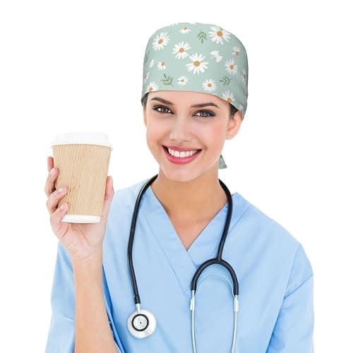 Working Cap Scrub Cap with Sweatband Adjustable Unisex Women Tie Back Hat Nurse Surgical Caps thumbnail 6