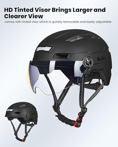 ILM Adult Bike Helmet with LED Front Back Light Bicycle Helmets E3-10L thumbnail 3