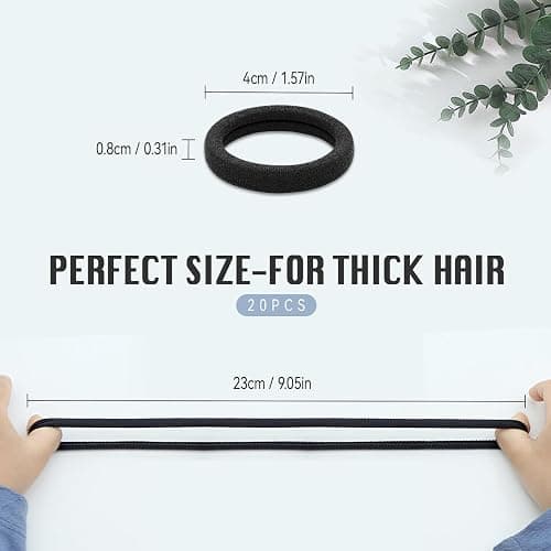 Ithyes hair ties no damage,Hair Bands for Women Thick Hair,20 Pcs Elastic Hair Ties for Women,Black Hair Bobbles for Women Men Girl,Hair Band Ponytail Holders,Hair Accessories,Scrunchies for Women thumbnail 4