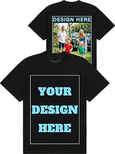 Custom T Shirts Bulk for Men Women Design Your Own Photo/Logo/Text Personalized Cotton T-Shirt Front & Back Print - Image 1