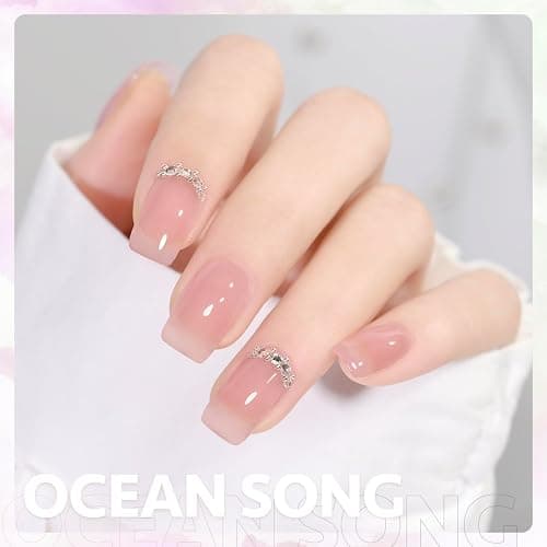 GAOY Jelly Nude Gel Nail Polish, 16ml Sheer Rose Pink Translucent Soak Off Gel Polish, UV Light Cure for Nail Art DIY, 1624 Ocean Song thumbnail 3