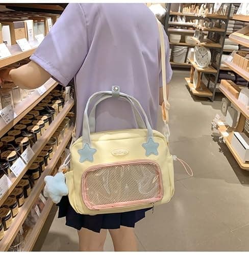 SUFUZEGA Japanese Ita Backpack Cute Bags Kawaii Y2K Bags Crossbody Purse Messenger Bags for Women Shoulder Bag Tote (Yellow) thumbnail 3