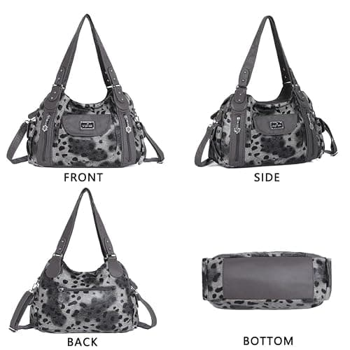 Angel Kiss Purses for Women, Large Shoulder Bag Hobo Tote Purse Mutipocket Faux Leather Satchel Hobo Purse thumbnail 4