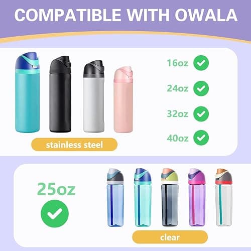 Replacement Lid for Owala Freesip, Compatible with Owala Cup 16oz 24oz 32oz 40oz, Leakproof One Button Replacement Cap for Top Accessories, BPA Free thumbnail 3
