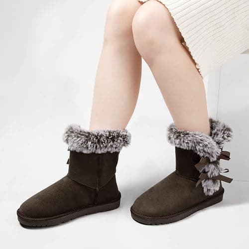 Brown bow boots thumbnail 7