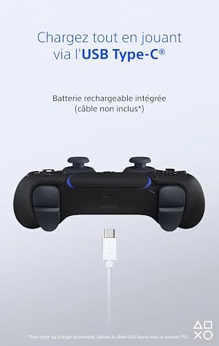Sony, Manette PlayStation 5 officielle DualSense, Sans fil, Batterie rechargeable, Bluetooth, Compatible avec PS5 et PC, Couleur : Midnight Black thumbnail 6