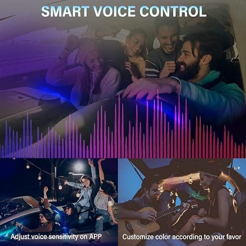 MAODANER Car LED Interior Strip Light, 16 Million Colors 5 in 1 with 236 inches Fiber Optic, Multicolor RGB Sound Active automobile atmosphere Ambient Lighting Kit - Wireless Bluetooth APP Control thumbnail 7