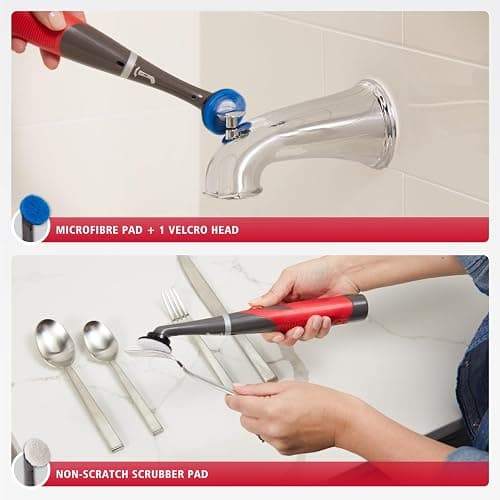 Rubbermaid Reveal Power Scrubber 18-Piece Kit, Cordless Electric Battery Powered Scrub Brush, Water Resistant, for Home/Kitchen/Bathroom/Grout/Tile/Shower/Tub thumbnail 8