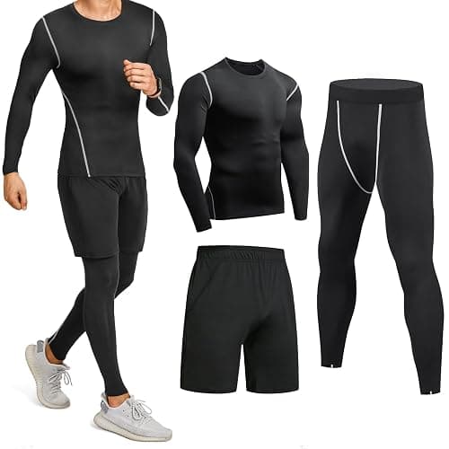 Niksa Ensemble Compression Homme Tenue Sport Fitness Vêtement Running Tee Shirt Compression Legging Sport Short Running - Image 1