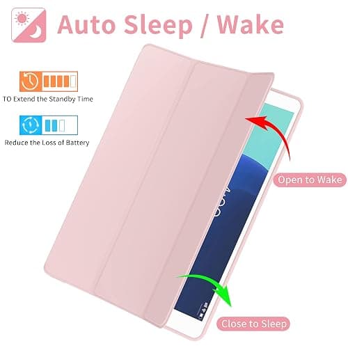 ProtUTab Case Compatible with iPad 9th Generation, Auto Wake&Sleep Slim Trifold Stand Case Compatible with iPad 9th Generation & iPad 8th Generation (2020) & 7th Generation (2019), Lightweight, Pink thumbnail 3