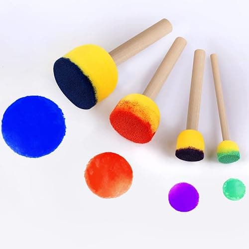 30 Pcs Round Sponges Brush Set, Round Sponge Brushes for Painting, Paint Sponges for Acrylic, Painting Tools for Kids Arts and Crafts (4 Sizes) thumbnail 5