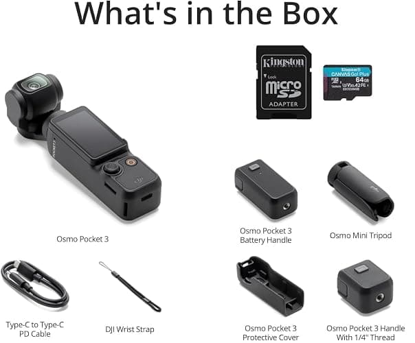 DJI Osmo Pocket 3 Capture More Combo, 1 CMOS 4K and 120fps Gimbal | 3-Axis Stabilization, 2-Inch Rotatable Touchscreen, Full-Pixel Pdaf, Activetrack, 1300mah Battery thumbnail 7