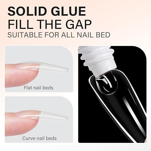 AILLSA Solid Gel Nail Glue for Nail Tips Super Strong Gel Glues Professional Fake Acrylic Soft Nails Glue U V Lamp Curing Needed - Long Lasting 15g / 0.5fl.oz thumbnail 2