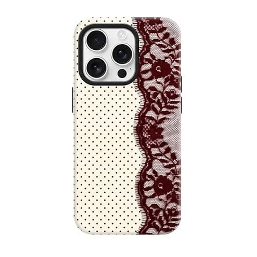 Polka Dots & Lace Splicing Shockproof Anti-Slip Scratch Resistant 2-in-1 Korean Glossy Printed Hard PC Case for iPhone 11-17 PRO MAX (A,iPhone 13/14) thumbnail 5