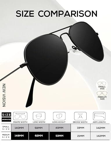 KALIYADI Classic Aviator Sunglasses for Men Women Driving Sun glasses Polarized Lens UV Blocking thumbnail 5