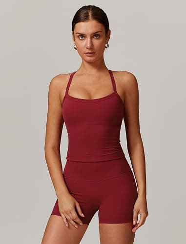 QBGJTD Two Piece Workout Sets For Women Tank Top Matching High Waist Booty Lifting Shorts Gym Yoga Active Wear Outfits thumbnail 2