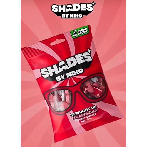 Shades by Niko Vegan Sweets 150g – Plant-Based Gummy Candy, No Gelatin, Natural Fruit Flavours, Gluten-Free, Dairy-Free, All Flavours, The Originals, Tropical Blast, Straight Up Strawberry (Pack of 3) thumbnail 2