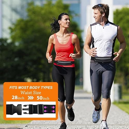 Slim Running Belt Fanny Pack for Men Women, Running Phone Holder Runners Pouch Waist Pack for Workout, Money Belt, Running Gear Accessories [Fits ALL Phones] thumbnail 4