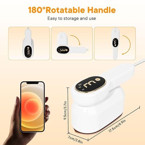 Smart Travel Steamer for Clothes, 1200W Handheld mini travel Steam All-in-One Portable Steamer Iron with LCD Display, 3 Steam Modes & 5s Fast Heat-up, Garment Steamer for Travel, Home, and Office thumbnail 2