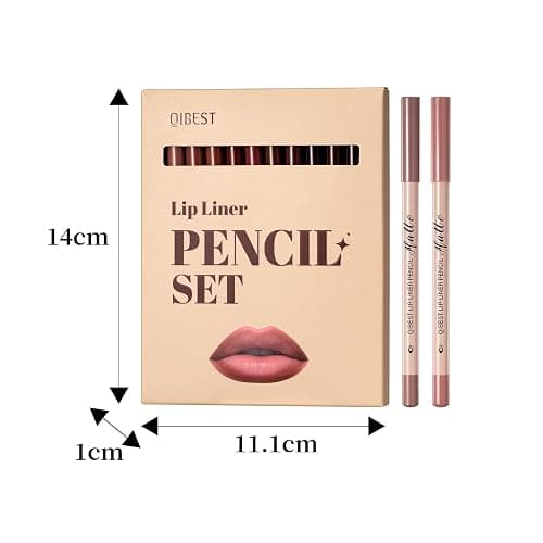 Petansy Matte Lip Liner Set,12 Colors Long Lasting Waterproof Nude Lip Liner Pencil Set,Smooth and High Pigmented Natural Lip Makeup Pencil,Matte Makeup Lipliners thumbnail 7