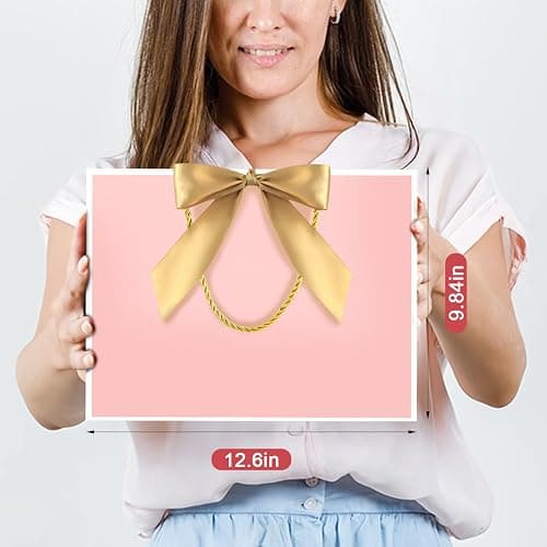 JMANNI Gift Bags, 1PCS Gift Bags Large with Ribbon and 1 Greeting Cards 2 Tissue Paper, Portable Paper Gift Bag with Handles, Birthday Gift Bags,Present Bags for Wedding Party Mothers Day thumbnail 8