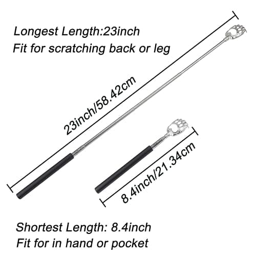 Back Scratcher, WOVTE Telescopic Stainless Steel Back Scratcher for Adults, Stocking Fillers for Men Women Gifts for Men Dad Husband, Mothers Day Fathers Day Birthday Gifts Easter Gifts for Him thumbnail 2
