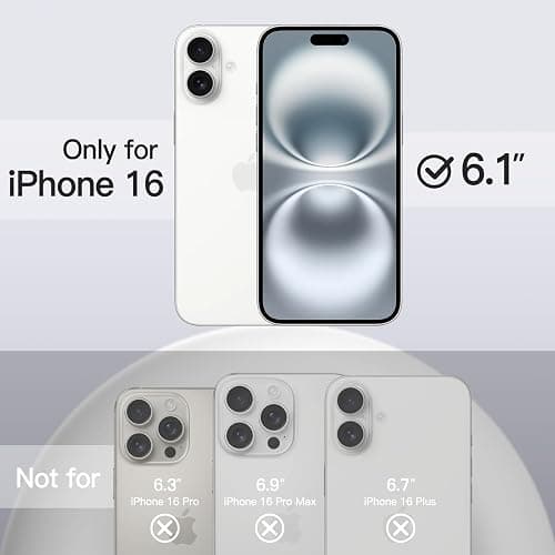 JETech Magnetic Silicone Case for iPhone 16 6.1-Inch, Compatible with MagSafe, Silky Soft Touch, Shock Absorbing Phone Cover with Camera Lens Full Protection (White) thumbnail 2
