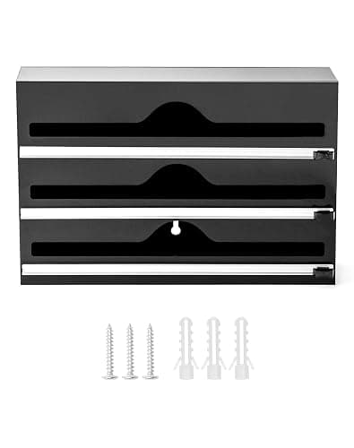 QWORK® 3 in 1 Küche Folienspender Folienschneider für Frischhaltefolie Folien Backpapier, Kompatibel mit 31 cm Rollen, Wandmontage oder Stand auf der Arbeitsplatte thumbnail 8