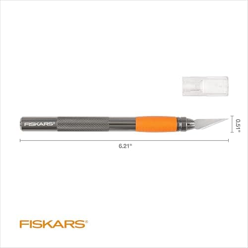 Fiskars Detail Craft Knife, Cool Gifts for Brother, Included with Protective Cover, 8", Exacto Knife for Crafting, Orange thumbnail 2