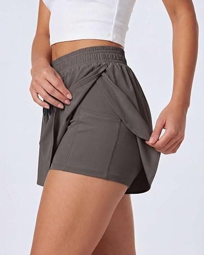 4 Pack Women's Dry Fit Flowy Butterfly Shorts Athletic Workout Gym Casual | Available In Plus Size, Spandex Liner Underneath, Sport Running Yoga Volleyball, Cute Comfy Stretchy Ladies Summer Beach thumbnail 3