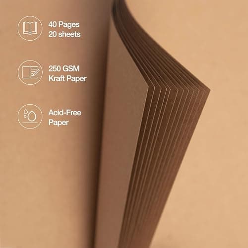 potricher 10 x 10 Inch DIY Scrapbook Album 40 Pages Hardcover Kraft Paper Scrap Book Photo Albums Memory Book for Wedding and Anniversary Family (Yellow, 10 Inch) thumbnail 5