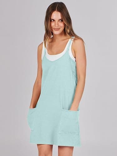 Caracilia Womens Summer Athletic Mini Dress Casual Sleeveless Built in Shapewear Romper Short Sundress Tennis Workout Outfits thumbnail 8