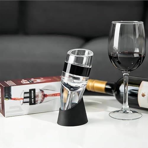 D&Slifei Wine Aerator Pourer and Decanter with Unique Aeration Device Quickly Enhances Wine Flavors with Smoother Finish,Best Gifts for Wine Lovers and Sommeliers (Black) thumbnail 5