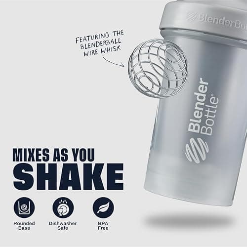 BlenderBottle Classic V2 Shaker Bottle Perfect for Protein Shakes and Pre Workout, 28-Ounce, Pebble Grey thumbnail 5