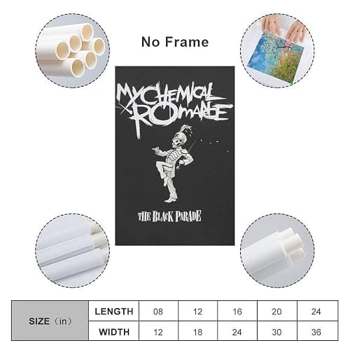 JPOSTHCZ My Chemical Romance Poster Mcr Poster Music Canvas Wall Art Aesthetic Decorative Painting Living Room，Cafes, Restaurants And Hotelsstyle 12x18inch(30x45cm) thumbnail 2