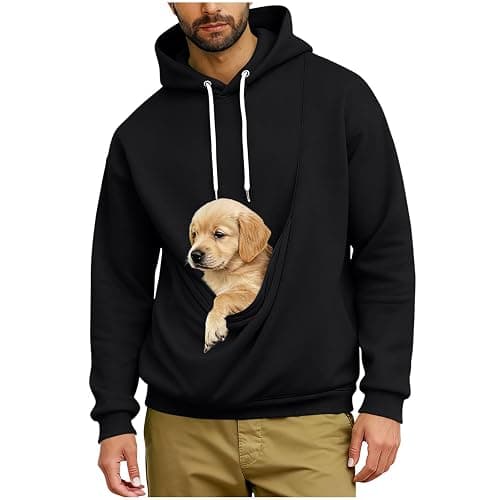 Cat Pouch Hoodie Unisex Winter Drawstring Oversized Kangaroo Pouch Hoodies Cozy Pet Carrier Sweatshirt with Pockets - Image 1