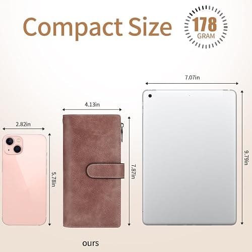 XINNSTAR Womens Wallet RFID Blocking Large Capacity Credit Card Holder Long Purses for Women with Wristlet Pocket ID Window thumbnail 5