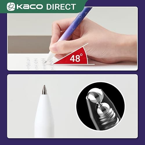 Kaco FIRST Gel Ink Pens, Pack of 2 Pieces Cute Heart Pen Set with Extra 4 Black Refills Holiday Gifts (2 Purple) thumbnail 5