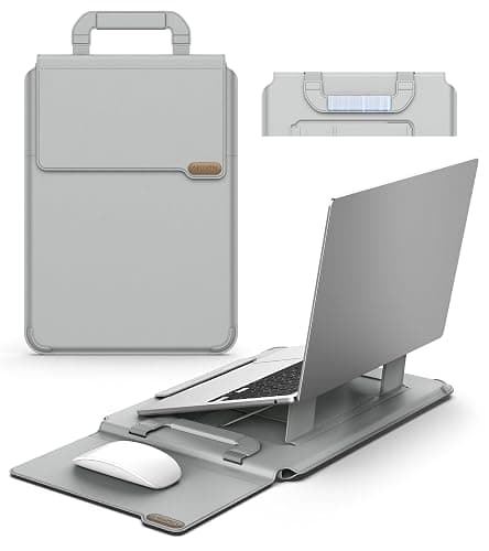 Nillkin 16 inch Laptop Sleeve with Handle (4-in-1), 2 Stand Modes, MacBook Sleeve with Adjustable Stand & Mouse Pad, Slim Laptop Case 16 inch for Samsung/Surface/HP/Chromebook/Dell 13-16'', Gray - Image 1