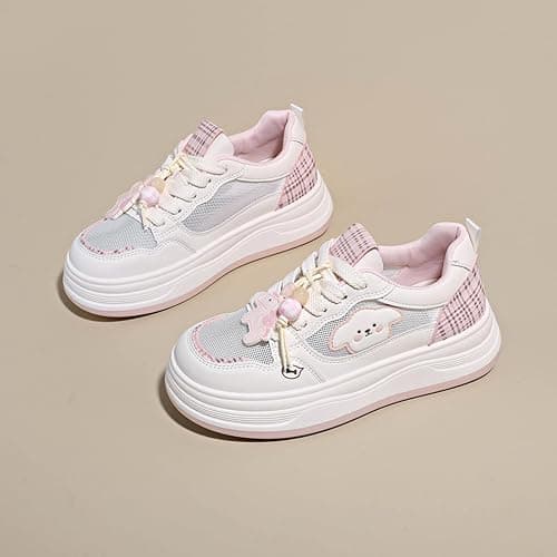 Women's Cute Cartoon Thick Sole Casual Shoes - Breathable mesh Upper, 1.77 inches Elevated Sole, Cute Decorative Embellishments thumbnail 4