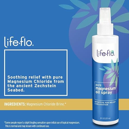 Life-Flo Pure Magnesium Oil for Feet and Body - 100% Pure Magnesium Spray from The Zechstein Seabed - Magnesium Oil Spray for Feet, Relaxes and Rejuvenates Muscles and Joints, 60-Day Guarantee, 8oz thumbnail 2