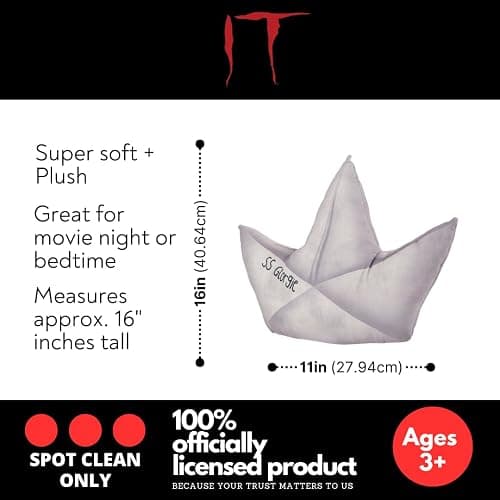 IT Pennywise SS Georige Boat Horror Halloween Decorative Pillow, 16 in x 11 in, Super Soft Plush, (Officially Licensed Product) by Franco Collectibles thumbnail 2