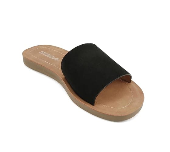 Soda Shoes Efron-S Women Flip Flops Basic Plain Slippers Slip On Sandals Slides Casual Peep Toe Beach thumbnail 5