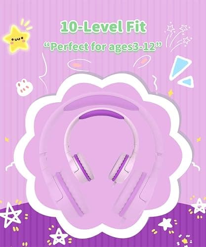 WaveBlend Kids Headphones with Cord - Wired Headphones for Kids, 85/94dB Volume Limited for Safe Listening, Comfortable & Durable, 3.6mm Jack for School, Tablet, Travel, PinkPurple thumbnail 4