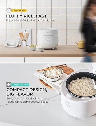 CUCKOO Micom Rice Cooker 3-Cup Uncooked / 6-Cup Cooked with Nonstick Inner Pot, Small Rice Maker with 8 Menu Options, Fuzzy Logic Technology, Auto Clean, Quick Rice Mode, White (CR-0375FW) thumbnail 7