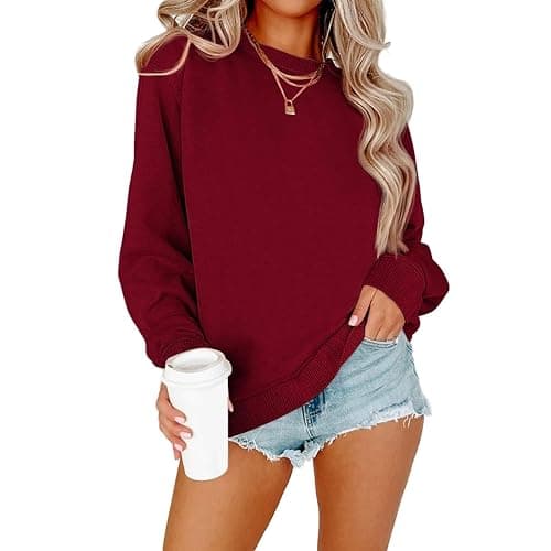 Jybuyye Sweatshirt for Women Casual Crew Neck Oversized Sweatshirt Long Sleeve Preppy Sweatshirts Fall Pullover Sweaters thumbnail 3