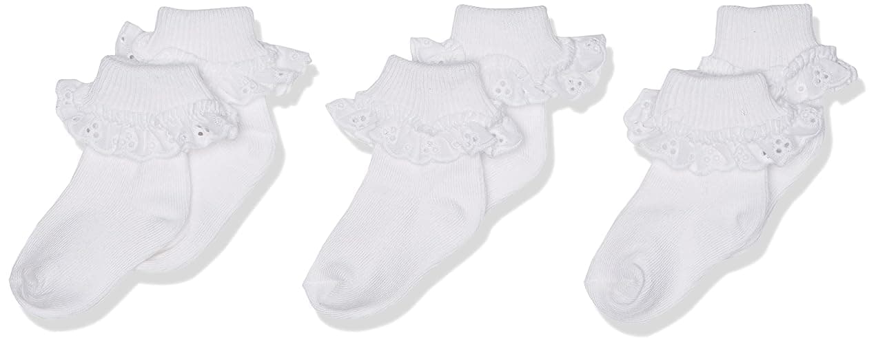 Jefferies Socks Baby-Girls Newborn Eyelet Lace Socks 3 Pair Pack - Image 1