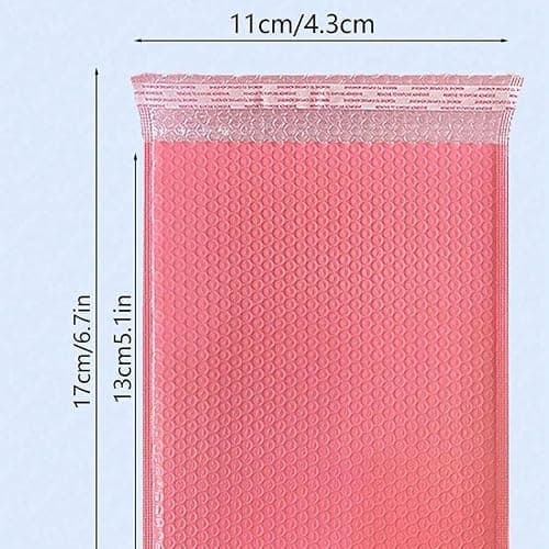 10 PCS Waterproof Self-Adhesive Bubble Bags - Foam Packaging Bags for Mailing, Compression Buffering & Safe Storage, Suitable for Home & Office Use (Pink-10pcs) thumbnail 3